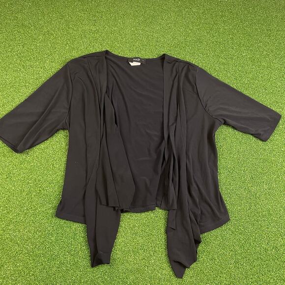 Naïf Sweaters - Vintage Naïf Black Half Sleeve Open Front Cardigan Sweater Sz L
